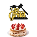 Law School Grad cake topper with gold and black glitter, gavel and mortarboard design - Law School Grad Style