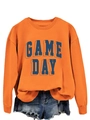 Détail du sweat orange à manches longues avec inscription GAME DAY en impression 3D - S / Orange