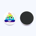 Aimants de frigo émoji caca arc-en-ciel avec dôme en verre 25mm et support magnétique - Style Smiley Arc-en-ciel (JY003516-17)