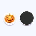 25mm Halloween pumpkin glass fridge magnet with orange jack-o-lantern and magnetic back - Classic Halloween Pumpkin (JY005894-3)