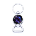 Silver Sagittarius zodiac bottle opener keychain with glowing neon archer design - Sagittarius (XSWX0236-Sagittarius)