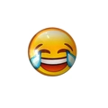 Calamita da frigo tonda in vetro con classico design emoji Face with Tears of Joy - Faccina che ride fino alle lacrime (BXT0002)