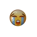 Calamita da frigo in vetro da 25mm con icona emoji che piange forte su sfondo bianco - Faccina che piange forte (BXT0003)