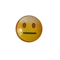 Calamita da frigo tonda 25mm in vetro con emoji viso neutro per lavagne e decorazione - Faccina Neutra (BXT0004)