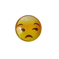 Sad face emoji fridge magnet with a 25mm round yellow crystal glass finish - Sad Face Style (BXT0005)
