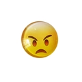30mm yellow crystal glass fridge magnet with angry emoji for home office decor - Angry Face Style (BXT0007)