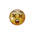 25mm dizzy emoji face fridge magnet featuring a round crystal glass dome design - Dizzy Face Style (BXT0009)
