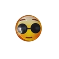 25mm glass fridge magnet with a cool yellow smiley face wearing sunglasses emoji design - Smiling Face with Sunglasses Style (BXT0014)