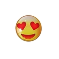 30mm yellow crystal glass fridge magnet featuring a red heart eyes emoji design - Smiling Face with Heart-Eyes Style (BXT0016)