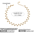 Detail of waterproof stainless steel wavy beaded necklace with pink accents and clasp - Natural Rose Quartz Stone Necklace (TXP556)
