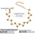 Golden stainless steel beaded bracelet with white pearls and adjustable lobster clasp - Shell Pearl Bracelet (TXE556)