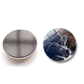 Ronde koelkastmagneet van kristalglas met blauwogige zwarte wolf kunst en magneet - Blauw Oog Zwarte Wolf Kunststijl (BXT1162)