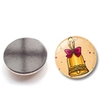 Aimant de frigo rond en verre avec cloche de Noël et base magnétique noire robuste - Style Cloche (BXT2271)