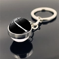 Porte-clés en métal argenté avec silhouette de clarinette sous dôme de verre bombé - Style de Clarinette (XSWX2246-12)