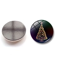Aimant de réfrigérateur sapin de Noël 25mm en verre avec dos magnétique pour tableau - Sapin de Noël Lumineux Points Colorés (BXT2188)