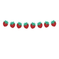 Strawberry fruit theme party garland bunting with 8 red berries for birthday decoration - Strawberry Banner