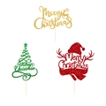 9er-Set Merry Christmas Glitzer-Kuchenstecker mit Tannenbaum und Rentier-Motiv - Weihnachten Gemischtes Set