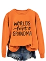 Completo piatto con felpa arancione Grandma e pantaloncini di jeans sfrangiati - S / Arancione