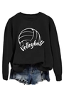 Dettaglio della felpa nera con stampa Volleyball e particolari degli shorts in denim - S / Nero (Carattere Bianco)