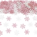 Sparkling white and pink snowflake confetti for Christmas and festive holiday party decoration - Pink and White