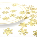 Confettis flocons dorés sur assiette pour décoration de table élégante pour Noël - 100 Pièces / Doré