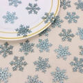 Confettis flocons de neige bleus scintillants pour décor de fête de Noël et table - Flocon de Neige Bleu (Pack de 100)