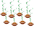 Decorazioni per feste a tema football americano con spirali verdi e sagome di palloni - Decorazioni a Ricciolo