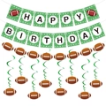 Set decorazioni festa compleanno football americano con banner e ciondoli a spirale - Set Bandiere e Spirali Football