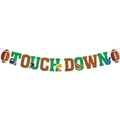 Striscione glitterato 'TOUCH DOWN' con casco da football e trofeo per decorazione - Stile TOUCH DOWN (Stile 1)