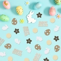 Easter confetti set with Happy Easter lettering, bunnies and eggs for table decoration - Style 2 / Gold Glitter Letter Carrot Rabbit Combo
