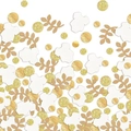 Set coriandoli baby shower con cerchi dorati glitterati e body in carta bianchi - Serie Oro Bianco
