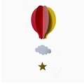 Décoration suspendue montgolfière 3D en papier rouge et rose avec étoile dorée - Style Ballon 10