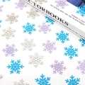 Confettis de flocons de neige scintillants blancs, violets et bleus pour fête de Noël - 100 pièces / Confettis Flocons De Neige Argentés Bleus Et Violets Mélangés