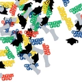 Colorful Class of 2026 graduation confetti with black mortarboard and silver diploma shapes - Standard Type / Mixed Colors