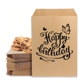 Brown kraft paper birthday gift bags with butterfly print and Happy Birthday lettering - Black Butterfly Style / 10pcs/Pack