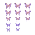 3D double-layer hollow butterfly wall stickers in rose gold and purple for party decor - Rose Gold Card + Purple Card