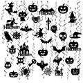 Set decorazioni Halloween pendenti con ragno zucca e spirali per feste a tema nero - Decorazioni a Spirale di Halloween E Pendenti a Silhouette