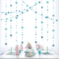 Blue glitter star and circle garland hanging decoration for party background decor - Lake Blue Glitter & Dark Blue Glitter