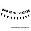 Black glitter RIP TO MY TWENTIES coffin banner for 30th birthday party decorations - Coffin and Letter Set