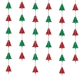 Red and green Christmas tree paper bunting banner for festive party wall decoration - Long Style / Red+Green