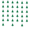 Hanging Christmas tree paper garlands for festive party decoration in deep green color - Long Style / Green