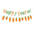Ghirlanda di carote cartoon e striscione Happy Easter per decorazioni festa di Pasqua - Set di Lettere di Carota di Pasqua (Stile 1)