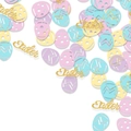 Pastel Easter confetti set with egg shapes and gold glittery Easter lettering - Hollow Egg plus Easter Letters