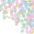 Easter party table confetti set with pastel egg shapes and golden glitter Easter letters - Egg And Easter Letters