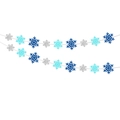 Guirnalda de copos de nieve azul y plata para decoración de fiesta de invierno - Estilo Combinado Azul Y Plata