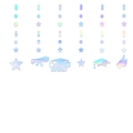 Iridescent graduation party garland with star and diploma cutouts on white background - Holographic Style