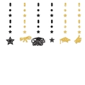 Schwarze und goldene Abschlussfeier Banner mit Congrats GRAD Glitzer Ausschnitten - Glitzer Schwarz Gold Stil