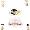 Dettaglio del topper glitter Congratulations e set decorazioni torta di laurea - Set di Cake Topper