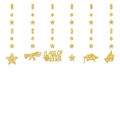 Vertical gold glitter graduation hanging swirls set with Class of 2024 and cap motifs - Glitter Gold Style (Class of 2024)