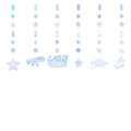 Close-up of iridescent Class of 2024 graduation hanging swirls with cap and star charms - Holographic Style (Class of 2024)